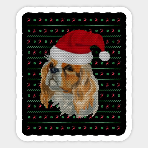 Cavalier King Charles Spaniel Dog Funny Christmas Sticker by PaulAksenov